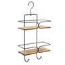 Tendance dvostruka viseca polica 50x25x11 cm metal/bambus mat crna