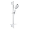 Grohe 26575000 Rainshower Smartactive 130 Chrome ručni tuš sa 3 mlaza, usponska šipka za tuš, Silverflex 1750 crevo za tuš i Easyreach polica