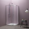 Kolpa San Eco Quat 80x80 Chrome tuš kabina polukružna visine 1850mm sa kaljenim providnim staklom debljine 5mm 538570