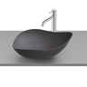 Roca A327A13080 Ruy Ohtake Matt Black FineceramicÂ® umivaonik (lavabo) 55x38x18 nadgradni ovalni asimetrični sa poklopcem za odliv