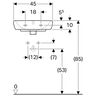 Geberit Lavabo 45 SELNOVA SQUARE R na sredini