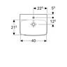 Geberit Lavabo 45 SELNOVA SQUARE R na sredini