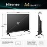Hisense LED TV 32A4Q, HD Ready, VIDAA Smart TV, HDR10, DVB-T2/T/C/S2/S, Dolby Audio, DTS Virtual:X
