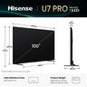 Hisense ULED TV 100U7Q, 4K Ultra HD, VIDAA OS Smart TV, Mini-LED PRO, VRR 165Hz, Hi-View AI Engine PRO, Anti-refleksija, QLED Colour With Pantone