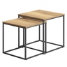 OSKAR Kvadratni sto za kafu 2 kom - hrast / crne noge 2804_1