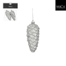 Dekordom Novogodišnja dekoracija - ornament pine cone set 2pcs 11cm 1179681 - silver - edl 044583