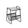 CHOMIK Pomoćni stočić sa držačem za novine 40 x 40 x 55 cm, crni LOF1197