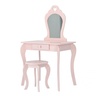 CHOMIK Roze sto za šminkanje sa ogledalom + stolica PHO0403