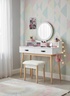 CHOMIK Beli sto za šminkanje sa ogledalom 100 x 40 x 139 cm PHO1602