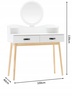 CHOMIK Beli sto za šminkanje sa ogledalom 100 x 40 x 139 cm PHO1602