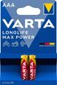 Varta Longlife max power LR03, alkalna baterija 2/1