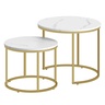 OSKAR Okrugli sto za kafu 2 kom - mermer / zlatne noge 2802_1