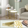 OSKAR Okrugli sto za kafu 2 kom - mermer / zlatne noge 2802_1