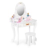 ECO TOYS Veliki drveni toaletni sto za decu sa ogledalom i roze dodacima, ECOTOYS W08H188B