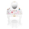 ECO TOYS Veliki drveni toaletni sto za decu sa ogledalom i roze dodacima, ECOTOYS W08H188B