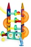 ECO TOYS Magnetni svetleći set blokova sa stazom za kuglice, 134 dela HC725862