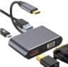 Adapter Stars Solutions USB-C na HDMI/VGA/USB/PD sivi