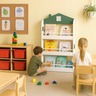 KINDER HOME Dečija polica za knjige i igračke – Kuća, 3 police, drvo