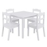 KINDER HOME Dečiji sto sa 4 stolice, drveni set za igru i učenje, beli