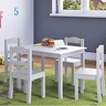 KINDER HOME Dečiji sto sa 4 stolice, drveni set za igru i učenje, beli