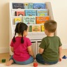 KINDER HOME Dečiji drveni organizator 2 u 1, polica za knjige i kutije za odlaganje igračaka