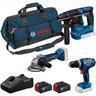 Bosch Professional Kombo set GSB 18V-25 + GBH 18V-18 + GWS 18V-8 (125) + 2 X GBA 4,0 GAL 18V-40, M-torba 0615A500AG