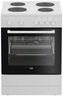 Beko električni šporet FBE66000WD, Ringle, Konvencionalna rerna, belo-crna