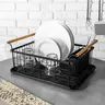 Vilde 150623 - Metalni ocedjivac za sudove sa drvenim drskama 42,5 x 29,5 x 19 c