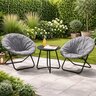 Baštenski set Gnezdo 2 sklopive fotelje i stočić - sivo