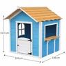 KINDER HOME Dečija drvena kućica za igru – Za igranje uloga, dvorište i baštu, plava, 118×138×132,5 WKP-1113