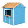 KINDER HOME Dečija drvena kućica za igru – Za igranje uloga, dvorište i baštu, plava, 118×138×132,5 WKP-1113