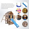KINDER HOME Velika dečija drvena kućica za igru za dvorište sa toboganom, 2 ljuljaške, penjalicom i peskarnikom – 250×150×267 cm SH3