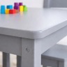 KINDER HOME Dečiji sto sa 4 stolice – Drveni dečiji sto za igru i učenje, sivi set TF-6645-G