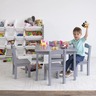KINDER HOME Dečiji sto sa 4 stolice – Drveni dečiji sto za igru i učenje, sivi set TF-6645-G