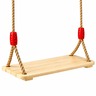 KINDER HOME Dečija drvena ljuljaška za dvorište sa konopcima – prirodno drvo, 33 cm JXS-3033