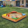 KINDER HOME Dečiji drveni peskarnik sa 4 sedišta – 90x90 cm, za dvorište i baštu WSB-900