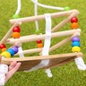 KINDER HOME Dečija drvena ljuljaška sa kaišem i bočnim stranama – do 70 kg, 30×30 cm JXS-3025