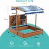 KINDER HOME Dečiji drveni peskarnik za igru sa podesivim krovom i dodacima – Playpen Mill 2445