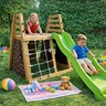 KINDER HOME Dečiji drveni tobogan sa penjalicom za dvorište, 285×152×123 cm SF9