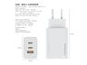 Zidni punjac FULMOVA GAN PD/65W/bela sa USB-C kablom