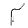 Quadron GINA slavina,čelična,pomični izliv,tuš funkcija steel/black 3922505_LY