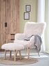 VELORA Fotelja w/footstool prljavo bela