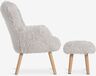 VELORA Fotelja w/footstool prljavo bela