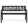 MULTIGARDEN Metalna baštenska klupa 120×50 cm sa dekorativnim naslonom, crna - WYI-XG279