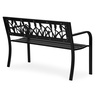 MULTIGARDEN Metalna baštenska klupa 120×50 cm sa dekorativnim naslonom, crna - WYI-XG279