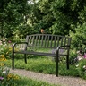 MULTIGARDEN Metalna baštenska klupa 120×50 cm sa naslonom, crna - WYI-XG223