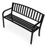 MULTIGARDEN Metalna baštenska klupa 120×50 cm sa naslonom, crna - WYI-XG223