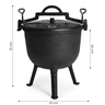 MULTIGARDEN Liveni kotlić na postolju za vatru i roštilj, 15l – VK15L BLACK