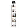 ModernHome Drvena polica sa metalnim okvirom u LOFT stilu, 5 nivoa, u boji hrasta - CWJ3024144L WO