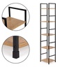 ModernHome Drvena polica sa metalnim okvirom u LOFT stilu, 5 nivoa, u boji hrasta - CWJ3024144L WO